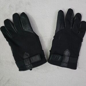 Vintage Men's Black Leather Thinsulate Insulated Winter Gloves Size L